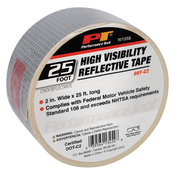 Performance Tool® - 25' x 2" Red/Silver DOT-C2 Conspicuity Reflective Tape