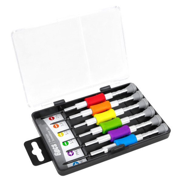 Performance Tool® - 6-piece Multi Material Handle Color Coded Precision Phillips/Slotted Mixed Screwdriver Set