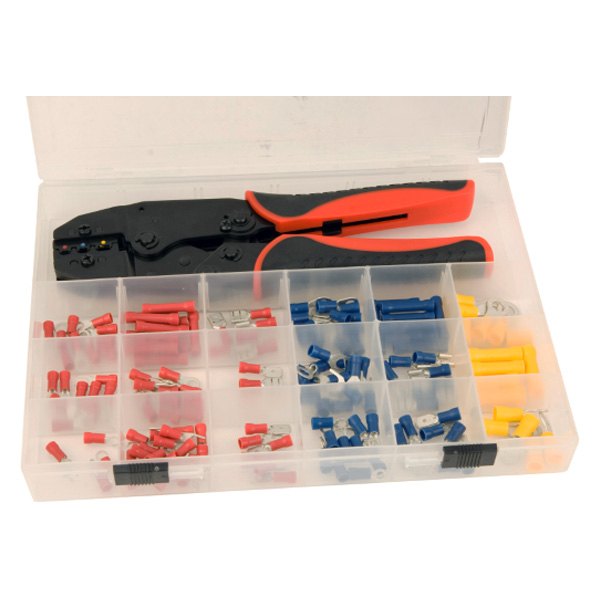 Performance Tool® - 151-Piece SAE 22-10 AWG Ratcheting Pieces Crimping Kit