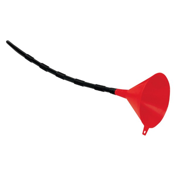 Performance Tool® - 6" Red Plastic Funnel with 18" Flexible Spout