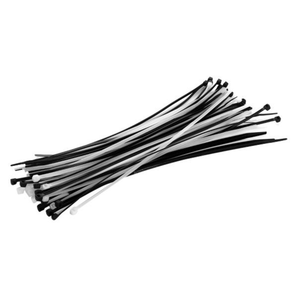 Performance Tool® - 11" x 40 lb Nylon Black and White UV Resistant Cable Ties