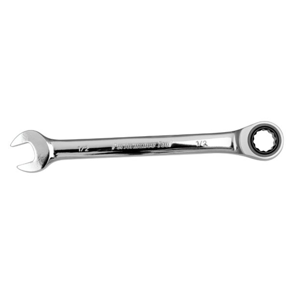 Performance Tool® - 1/2" 12-Point Straight Head 100-Teeth Ratcheting Combination Wrench