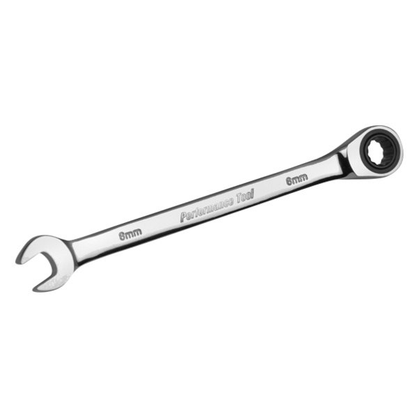 Performance Tool® - 8 mm 12-Point Straight Head 100-Teeth Ratcheting Combination Wrench