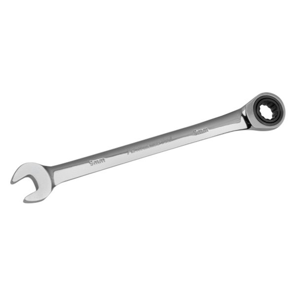 Performance Tool® - 9 mm 12-Point Straight Head 100-Teeth Ratcheting Combination Wrench
