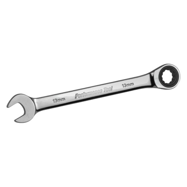 Performance Tool® - 13 mm 12-Point Straight Head 100-Teeth Ratcheting Combination Wrench