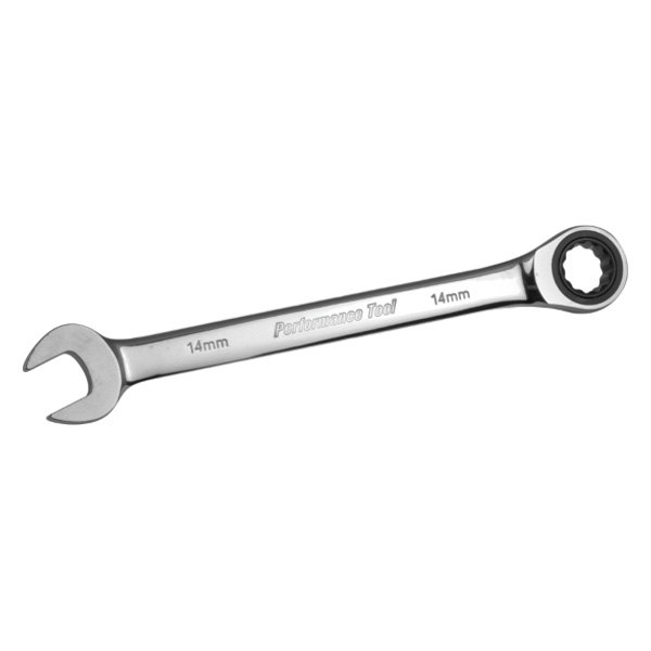 Performance Tool® - 14 mm 12-Point Straight Head 100-Teeth Ratcheting Combination Wrench