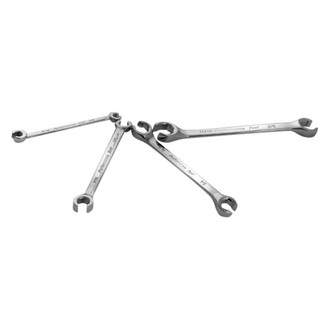 Performance Tool® - 4-piece 1/4" to 11/16" 6-Point Mirror Polished Angled Double End Flare Nut Wrench Set