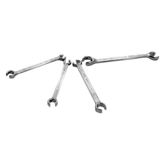 Performance Tool® - 4-piece 9 to 18 mm 6-Point Mirror Polished Angled Double End Flare Nut Wrench Set