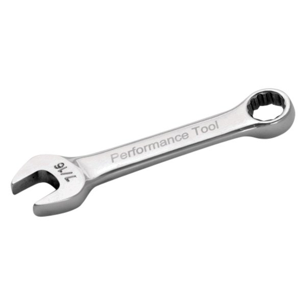 Performance Tool® - 7/16" 12-Point Angled Head Stubby Combination Wrench
