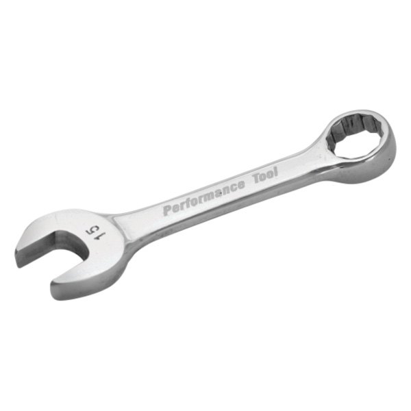 Performance Tool® - 15 mm 12-Point Angled Head Stubby Combination Wrench