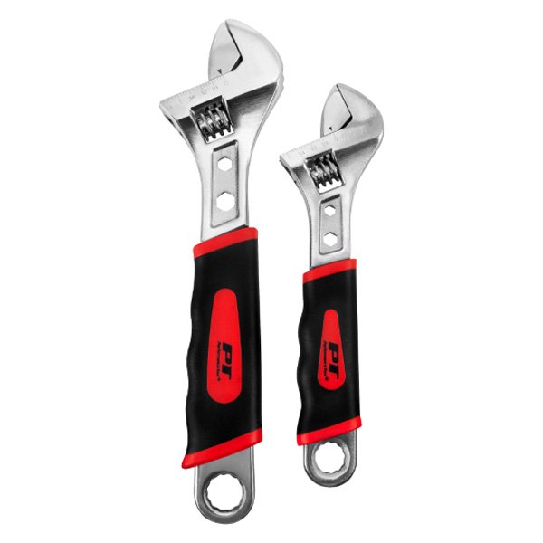 Performance Tool® - 2-piece 15/16" to 1-3/32" Full Polished Multi Material Handle Adjustable Wrench Set