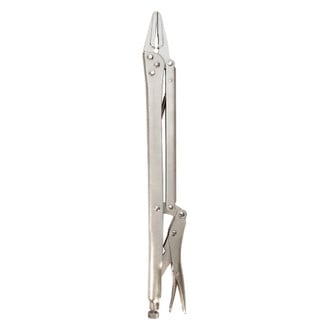 Performance Tool® - 15" Metal Handle Long Nose Jaws Long Reach Locking Pliers
