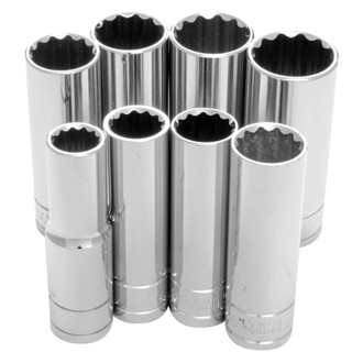 Performance Tool® - 1/2" Drive 12-Point SAE Deep Socket Set 8 Pieces