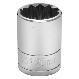 Performance Tool® - 1/2" Drive 20 mm 12-Point Metric Standard Socket