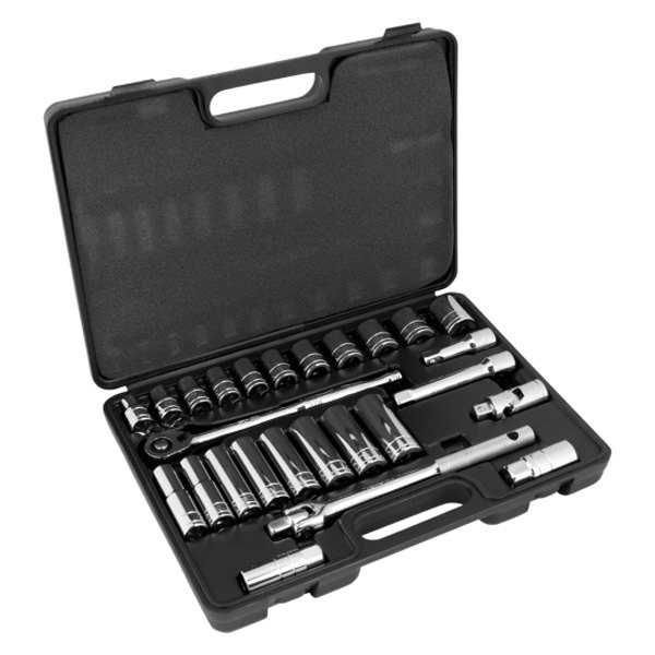 Performance Tool® - 1/2" Drive 6-Point SAE Ratchet and Socket Set, 26 Pieces