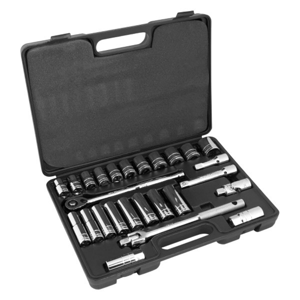 Performance Tool® - 1/2" Drive 6-Point Ratchet and Socket Set, 26 Pieces