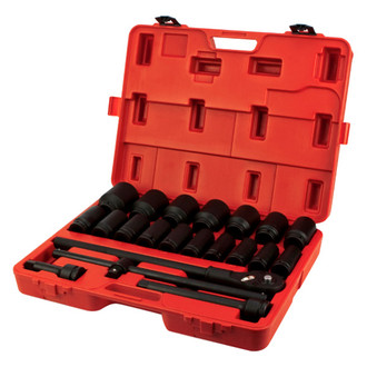 Performance Tool® - 3/4" Drive SAE/Metric 6-Point Deep Impact Socket Set (21 Pieces)