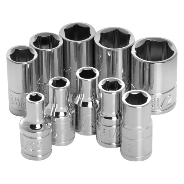 Performance Tool® - 1/4" Drive 6-Point SAE Socket Set 10 Pieces