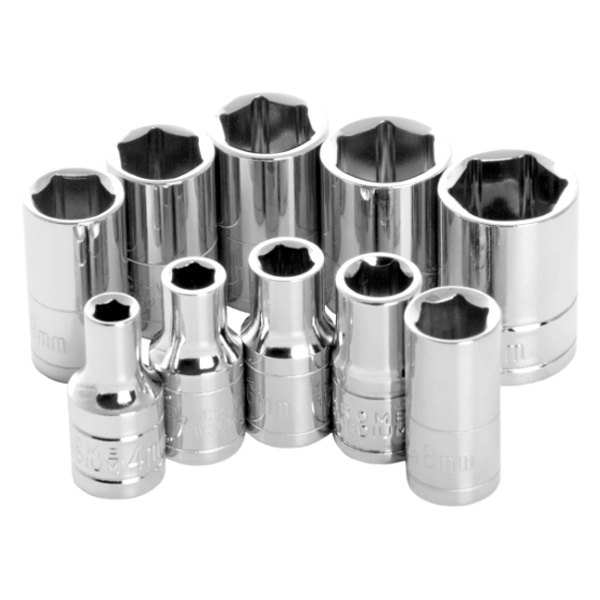 Performance Tool® - 1/4" Drive 6-Point Metric Socket Set 10 Pieces