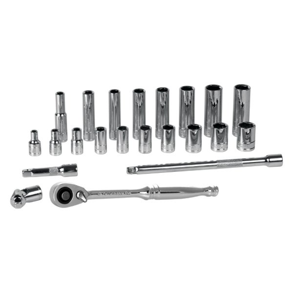 Performance Tool® - 1/4" Drive SAE Ratchet and Socket Set, 22 Pieces