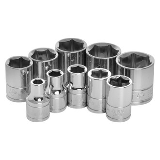 Performance Tool® - 3/8" Drive 6-Point SAE Socket Set 10 Pieces