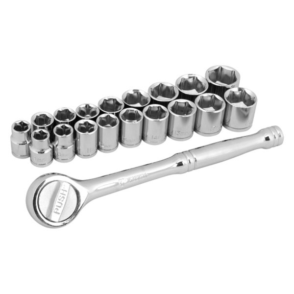 Performance Tool® - 3/8" Drive SAE/Metric Ratchet and Socket Set, 19 Pieces