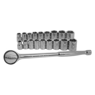 Performance Tool® - 1/2" Drive SAE/Metric Ratchet and Socket Set, 17 Pieces
