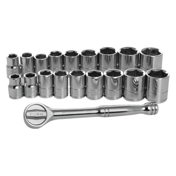 Performance Tool® - 1/4" Drive SAE/Metric Ratchet and Socket Set, 21 Pieces