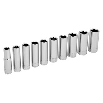 Performance Tool® - 3/8" Drive 6-Point Metric Deep Socket Set 10 Pieces