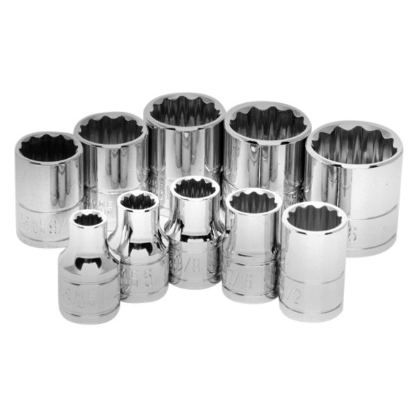 Performance Tool® - 3/8" Drive 12-Point SAE Socket Set 10 Pieces