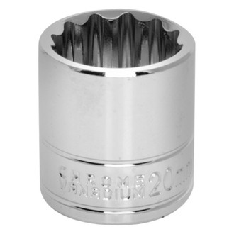 Performance Tool® - 3/8" Drive 20 mm 12-Point Metric Standard Socket