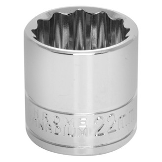 Performance Tool® - 3/8" Drive 22 mm 12-Point Metric Standard Socket