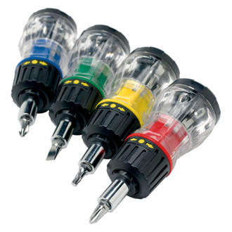 Performance Tool® - 8-piece Dipped Handle Ratcheting Stubby Multi-Bit Screwdriver Kit