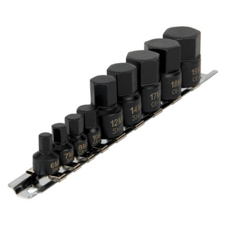 Performance Tool® - 1/4" and 3/8" Drive Metric Hex Impact Bit Socket Set (9 Pieces)