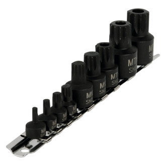 Performance Tool® - 1/4" and 1/2" Drive Metric Triple Square and Triple Square (TR) Impact Bit Socket Set (9 Pieces)