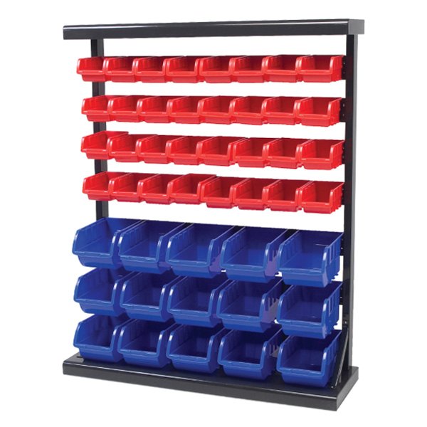 Performance Tool® - 47-Bin Red/Blue Small Parts Storage Rack