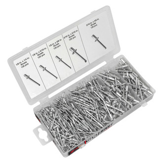 Performance Tool® - Aluminum Rivet Assortment Set (500 Pieces)