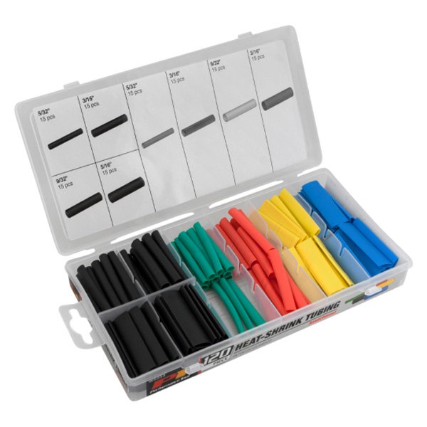 Performance Tool® - 5/32" to 5/16" x 5/32" to 5/16" 2:1 Polyolefin Multi-Color Heat Shrink Tubing Set
