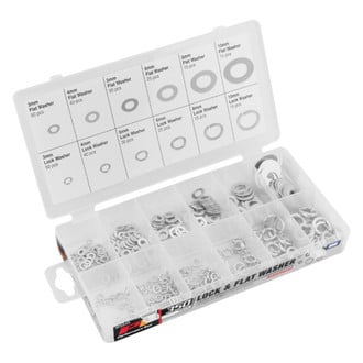 Performance Tool® - Metric Steel Lock & Flat Washer (350 Pieces)
