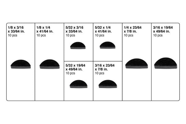 All States Ag Parts Woodruff Key Assortment – 225 Keys In 18 Sizes, USA Made (1-Year Warranty)