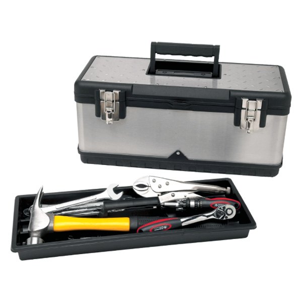 Performance Tool® - Steel Portable Tool Box with Tool Tray (20" W x 8" D x 8.5" H)