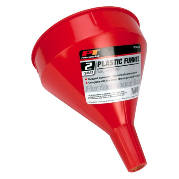 Performance Tool® - 0.5 gal 6.75" Red Plastic All Purpose Funnel