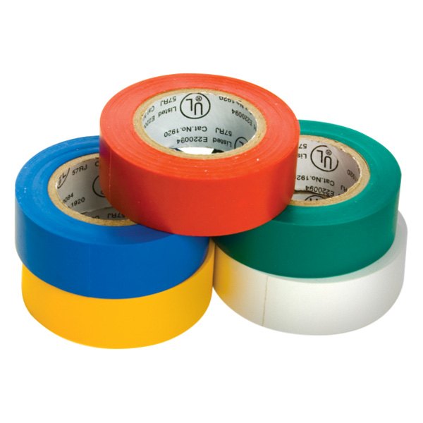 Performance Tool® - 5-Piece 30' x 0.75" Multi-Color Weather Resistant Electrical Tape Set