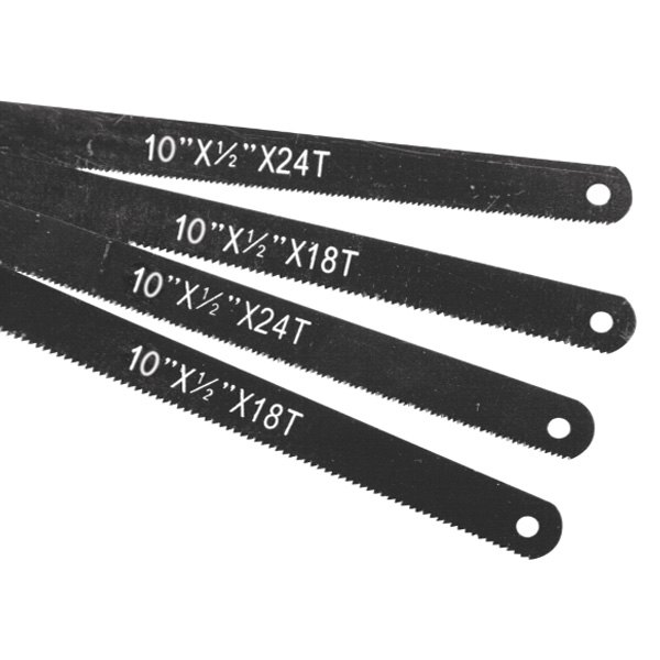 Performance Tool® - 18 TPI and 24 TPI 10" High Carbon Steel Saw Blade Set (4 Pieces)