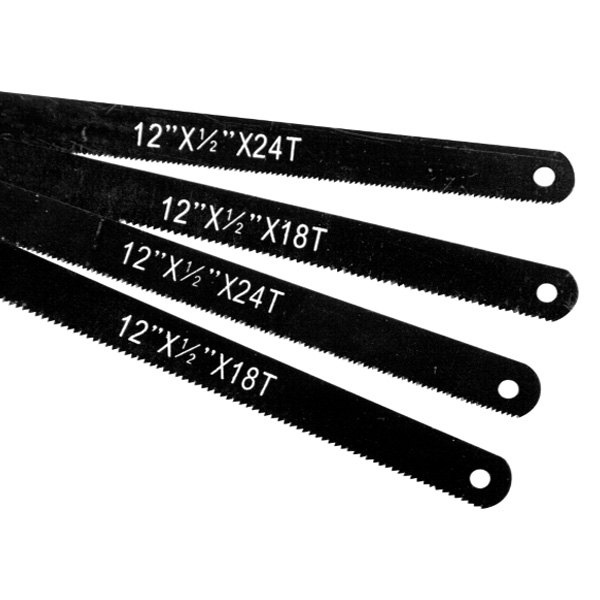 Performance Tool® - 18 TPI and 24 TPI 12" High Carbon Steel Saw Blade Set (4 Pieces)