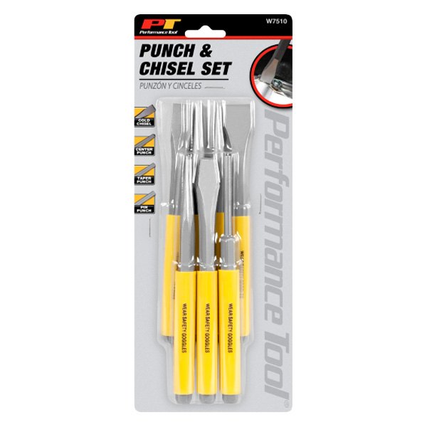 Performance Tool® W7510 - 7-piece Yellow Handle Punch and