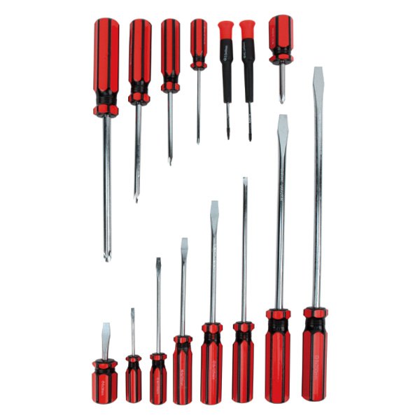 Performance Tool® - 15-piece Dipped Handle Magnetic Standard & Precision Phillips/Slotted Mixed Screwdriver Set