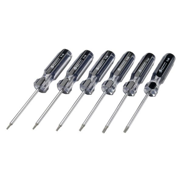 Performance Tool® - Professional™ 6-piece T10 to T30 Dipped Handle Magnetic Torx Screwdriver Set