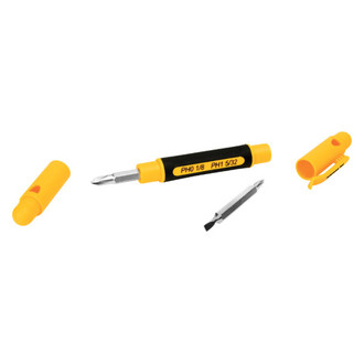 Performance Tool® - 3-piece Multi Material Handle Pocket Clip Dual Sided Bits Precision Multi-Bit Screwdriver Kit