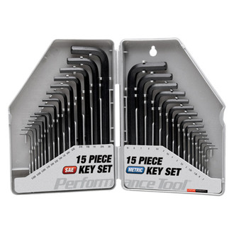 Performance Tool® - 30-Piece SAE/Metric Hex Key Set